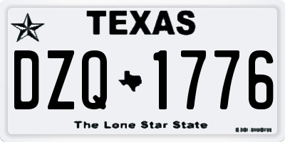 TX license plate DZQ1776