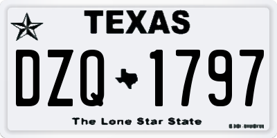 TX license plate DZQ1797