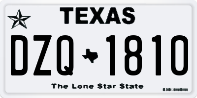 TX license plate DZQ1810