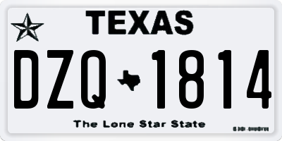 TX license plate DZQ1814