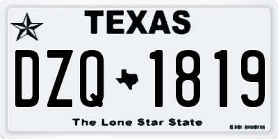 TX license plate DZQ1819