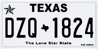 TX license plate DZQ1824