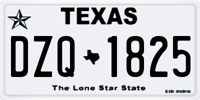 TX license plate DZQ1825