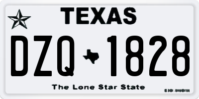 TX license plate DZQ1828