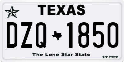 TX license plate DZQ1850