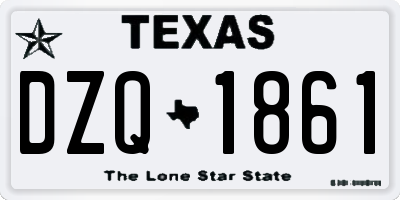 TX license plate DZQ1861