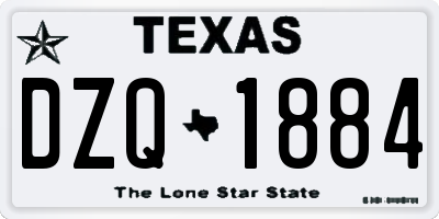 TX license plate DZQ1884