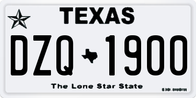TX license plate DZQ1900
