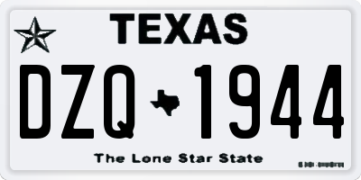 TX license plate DZQ1944