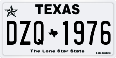 TX license plate DZQ1976