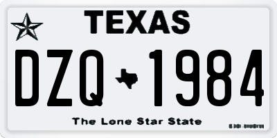 TX license plate DZQ1984
