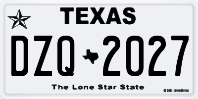 TX license plate DZQ2027
