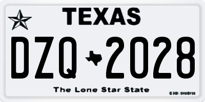 TX license plate DZQ2028