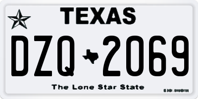 TX license plate DZQ2069