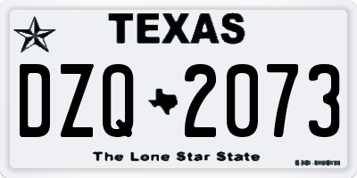 TX license plate DZQ2073