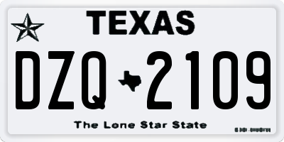 TX license plate DZQ2109