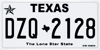 TX license plate DZQ2128