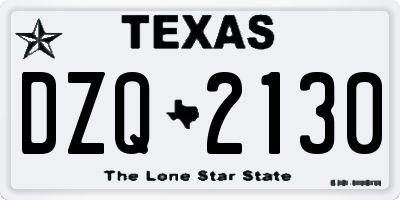TX license plate DZQ2130