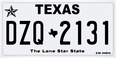 TX license plate DZQ2131