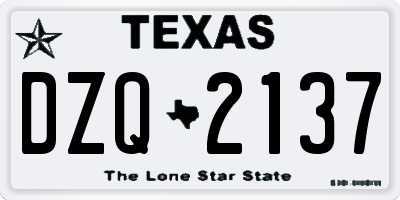 TX license plate DZQ2137