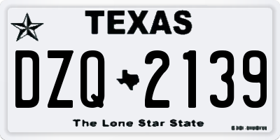 TX license plate DZQ2139
