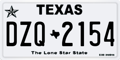 TX license plate DZQ2154