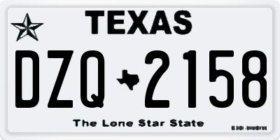 TX license plate DZQ2158