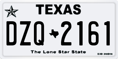TX license plate DZQ2161