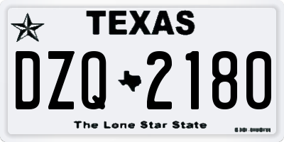 TX license plate DZQ2180
