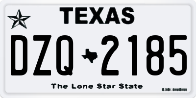 TX license plate DZQ2185