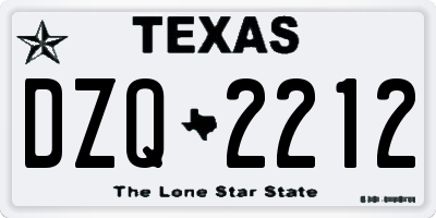 TX license plate DZQ2212