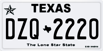 TX license plate DZQ2220