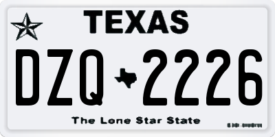 TX license plate DZQ2226