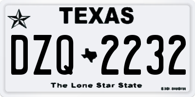 TX license plate DZQ2232
