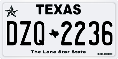 TX license plate DZQ2236