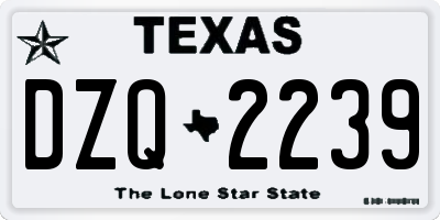 TX license plate DZQ2239