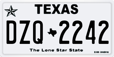 TX license plate DZQ2242