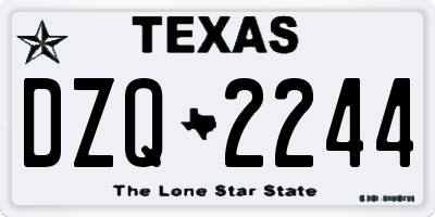 TX license plate DZQ2244