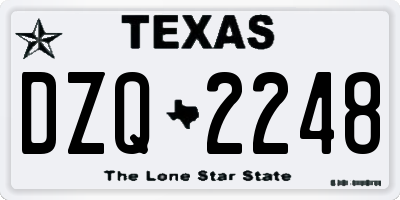 TX license plate DZQ2248