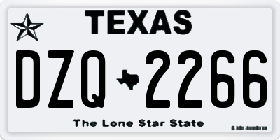 TX license plate DZQ2266