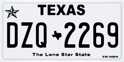 TX license plate DZQ2269