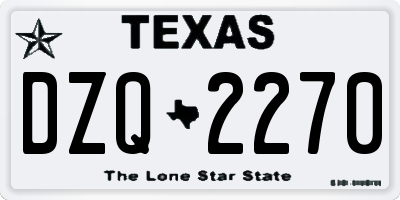 TX license plate DZQ2270