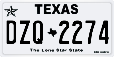 TX license plate DZQ2274