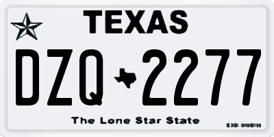 TX license plate DZQ2277
