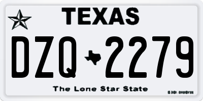 TX license plate DZQ2279