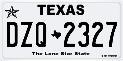 TX license plate DZQ2327