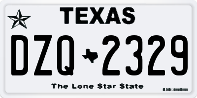 TX license plate DZQ2329