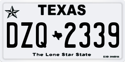 TX license plate DZQ2339