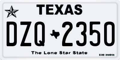 TX license plate DZQ2350