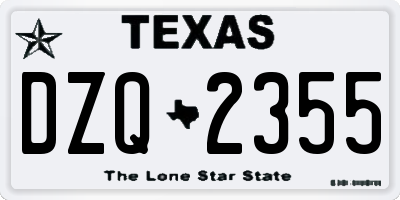 TX license plate DZQ2355